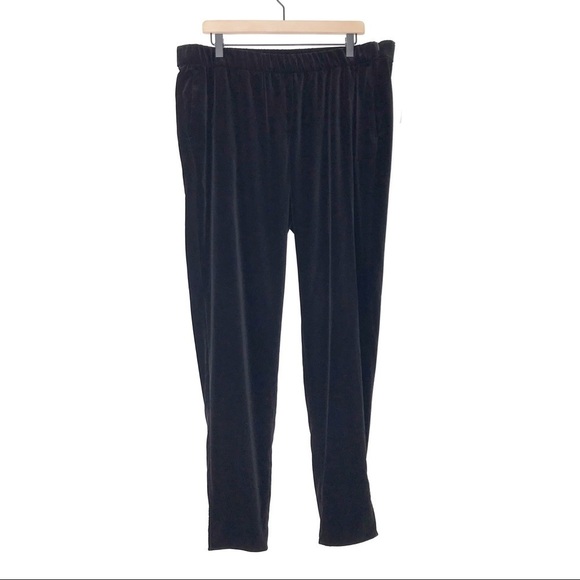AKRIS PUNTO Mike Black Slit Hem Velvet Pants 14 NWT - Picture 2 of 13